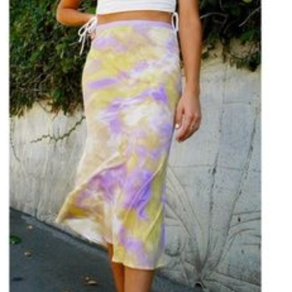 Tie Dye Midi Slip Skirt